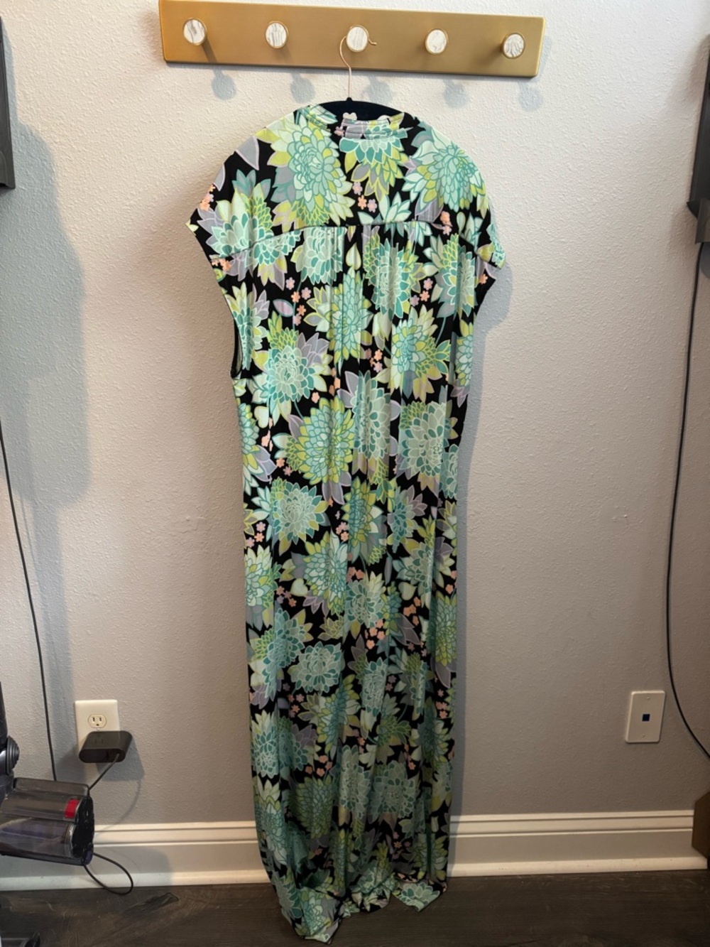 EUC kate spade Black Floral Maxi Dress Sz XXL - Picture 2 of 6